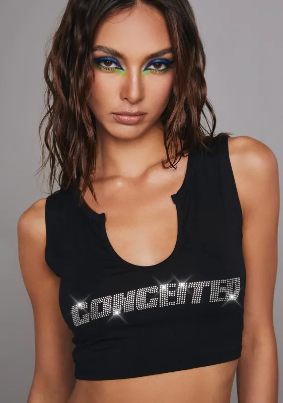Big Ego Rhinestone Tank Top sold by Dolls Kill