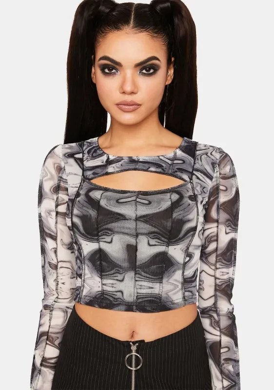 Swirl Mesh Top sold by Dolls Kill