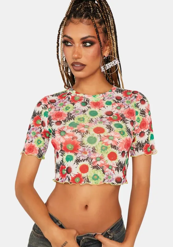 Summer Daisy Bouquet Isla Baby Tee sold by Dolls Kill