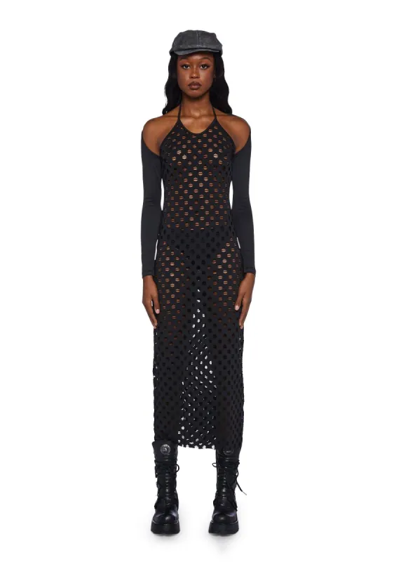 Knit Midi Dress With Sleeves sold by Dolls Kill