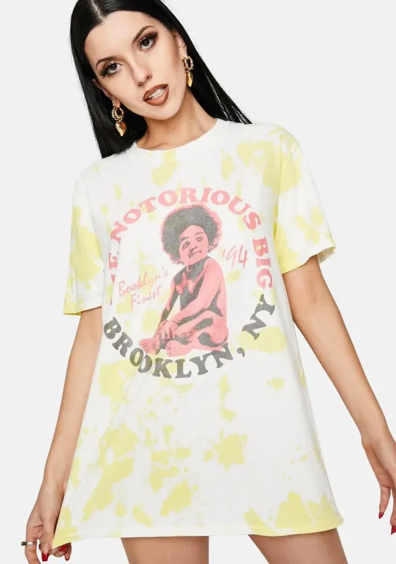 Notorious B.I.G. Tie Dye Graphic Tee sold by Dolls Kill