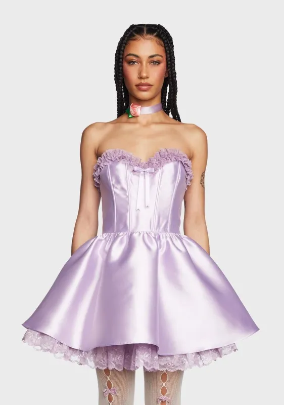 Forever Fancy Corset Dress - Purple sold by Dolls Kill