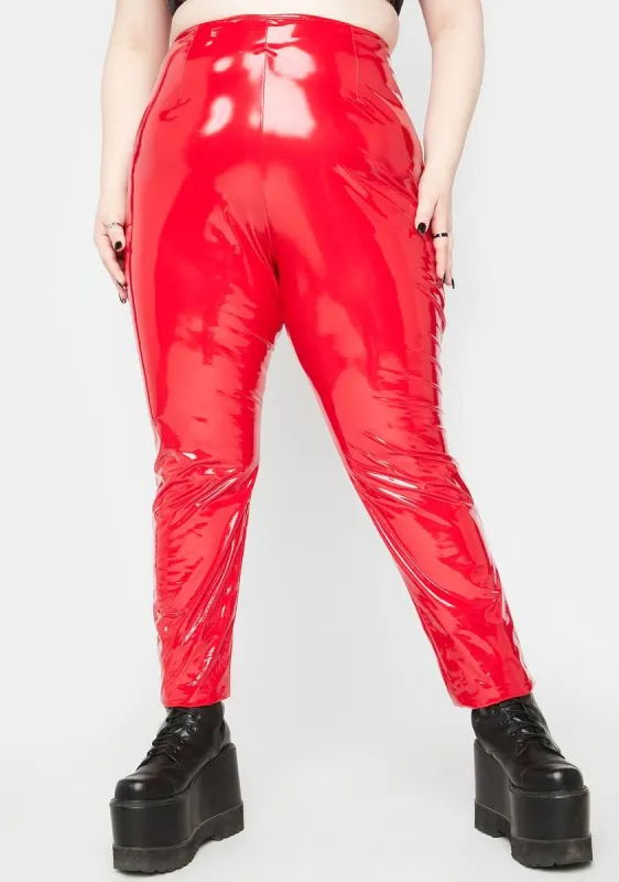Plus Fire Headed To The Jet Vinyl Pants sold by Dolls Kill