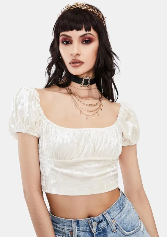 Embrace The Drama Crushed Velvet Top sold by Dolls Kill