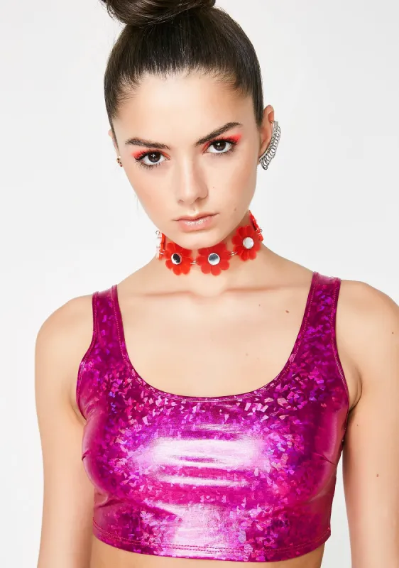 Fuchsia Chose Party Life Crop Top sold by Dolls Kill