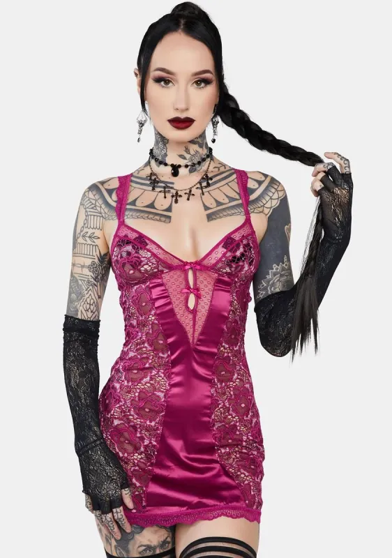 Sexy Thoughts Lace Chemise Set sold by Dolls Kill