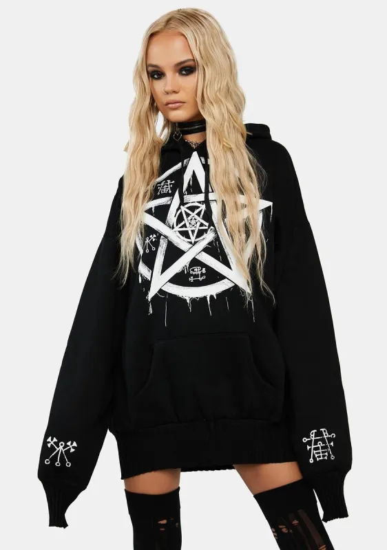 All Seeing Spirit Oversized Pullover Hoodie sold by Dolls Kill