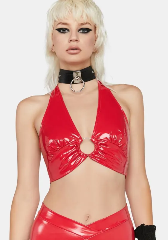 Cherry In The Mood Halter Top sold by Dolls Kill