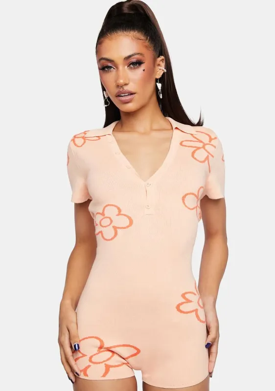 Floral Knit Romper sold by Dolls Kill
