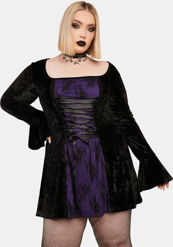Plus Mourning The Light Velvet Dress sold by Dolls Kill