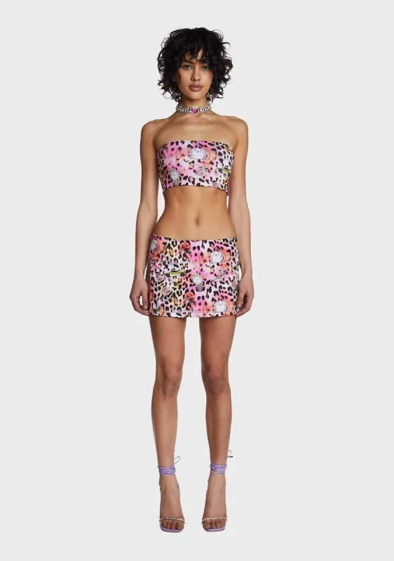 Leopard Print Mini Skirt Set sold by Dolls Kill