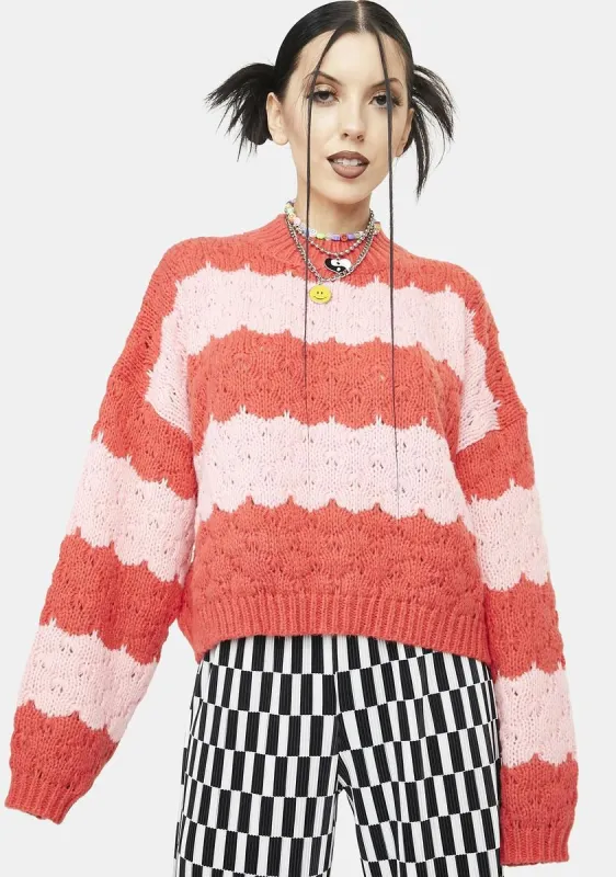 Flash Of Drama Striped Sweater sold by Dolls Kill