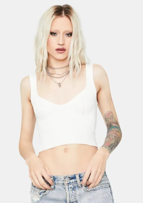 Bliss Peaceful Lies Ribbed Knit Top sold by Dolls Kill