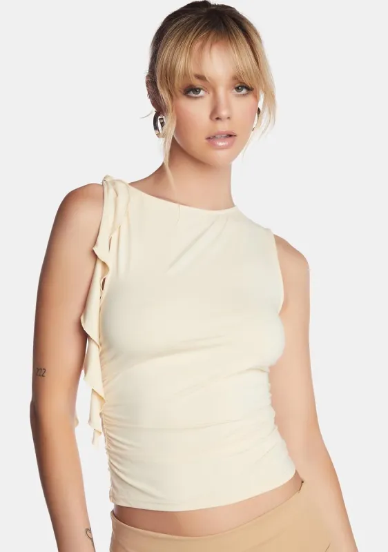 Rendezvous Crop Top - Off White sold by Dolls Kill