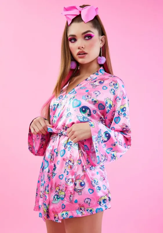 Pillow Fighters Satin Robe sold by Dolls Kill