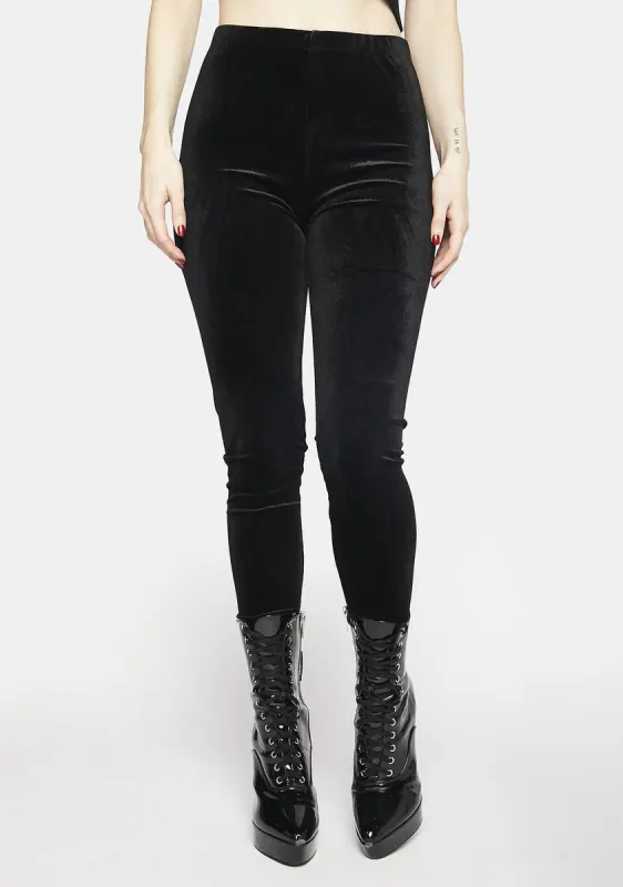 I'm Crushed Velvet Leggings sold by Dolls Kill
