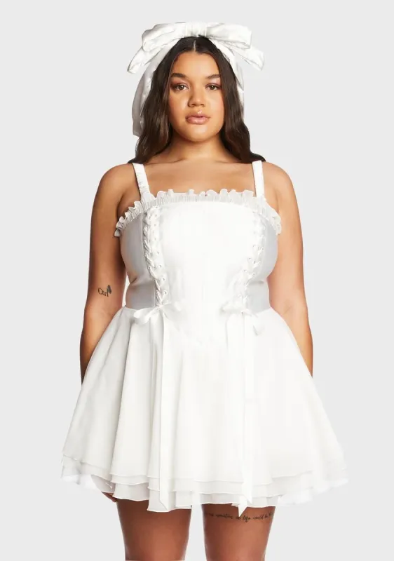 Plus Earth Angel Satin Dress sold by Dolls Kill