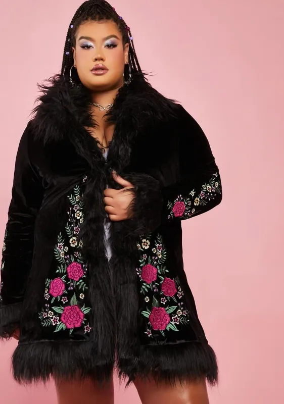 Plus Night Love By Candlelight Velvet Coat sold by Dolls Kill