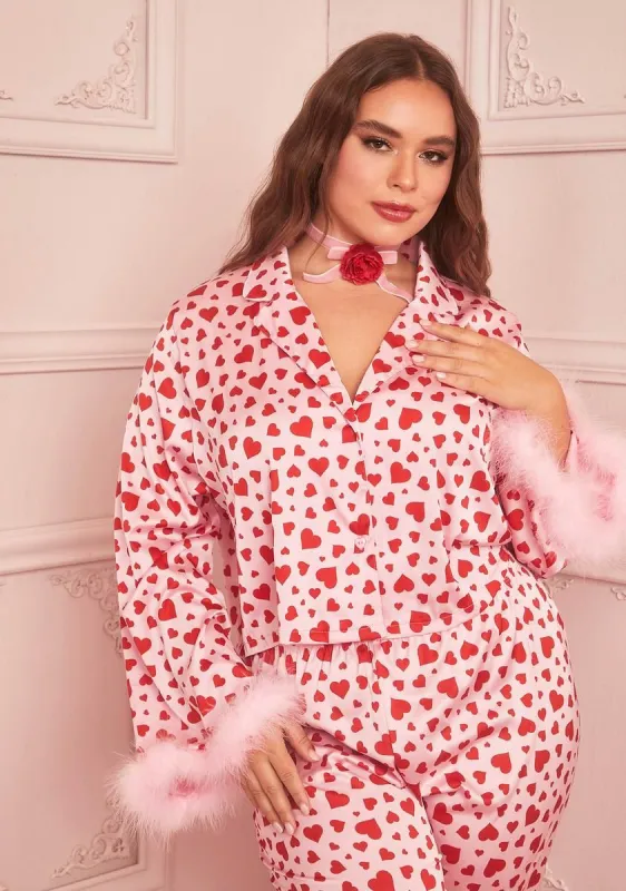 Plus Love Surrounds Me Pajama Top sold by Dolls Kill