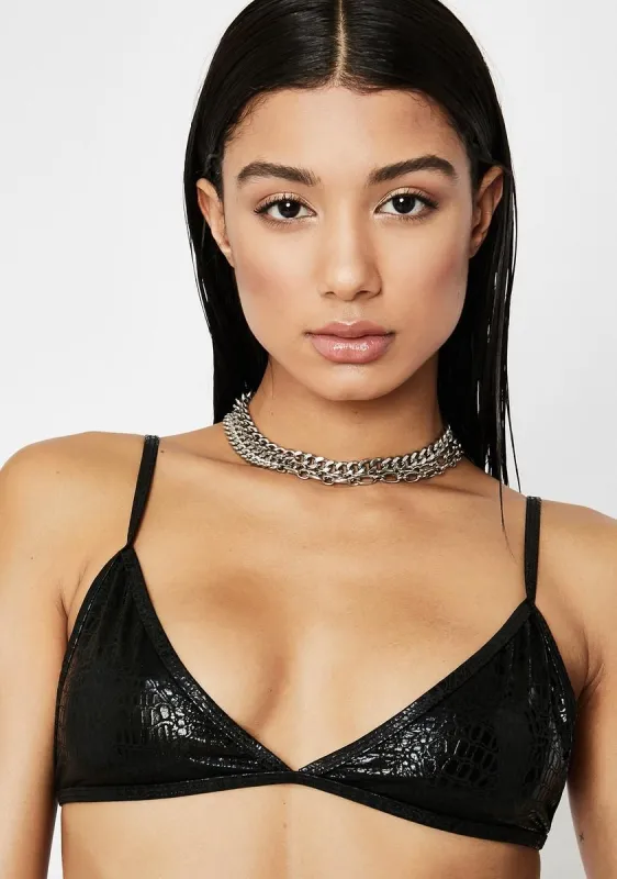 Oil Snake Valter Bikini Top sold by Dolls Kill