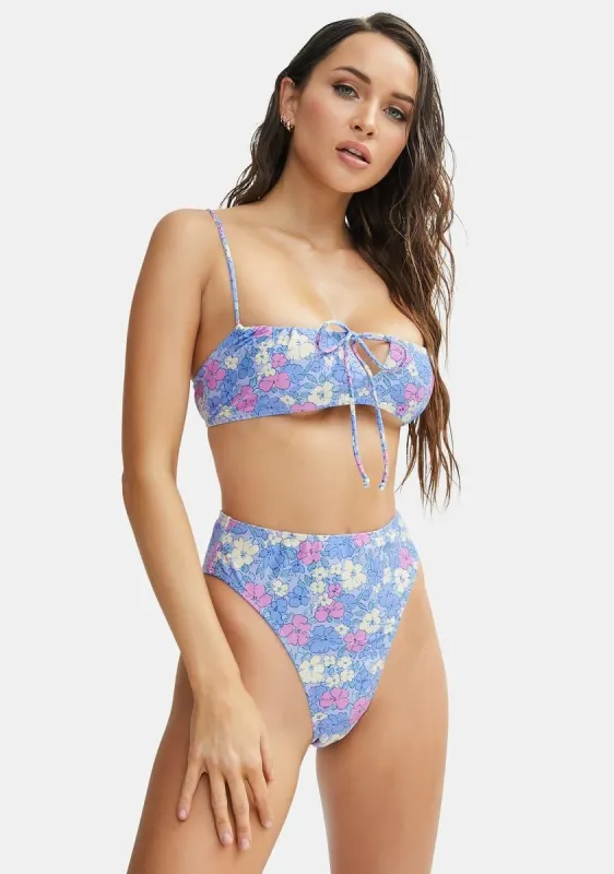 Pastel Floral Liana Bikini Top sold by Dolls Kill