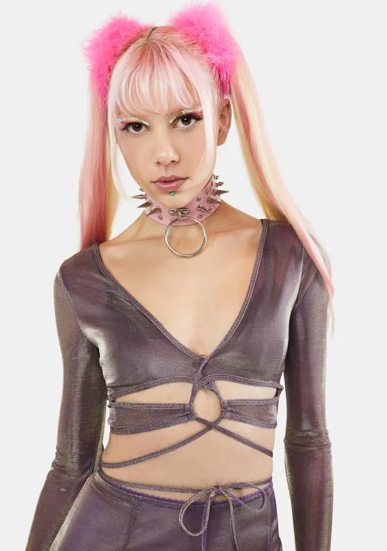 Shimmer Club Long Sleeve Top sold by Dolls Kill