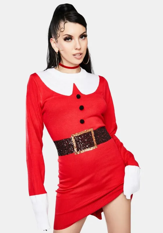 Santa Sweater Dress sold by Dolls Kill