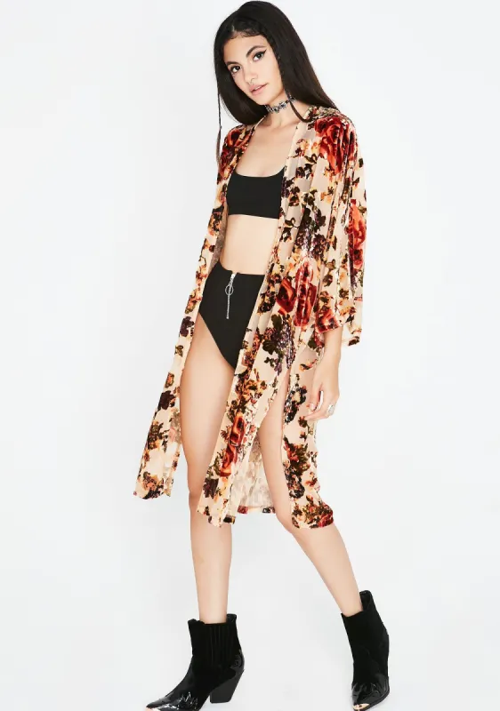 Autumn Dream Velvet Kimono sold by Dolls Kill