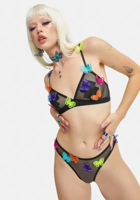 Fluttering Bliss Lingerie Set sold by Dolls Kill