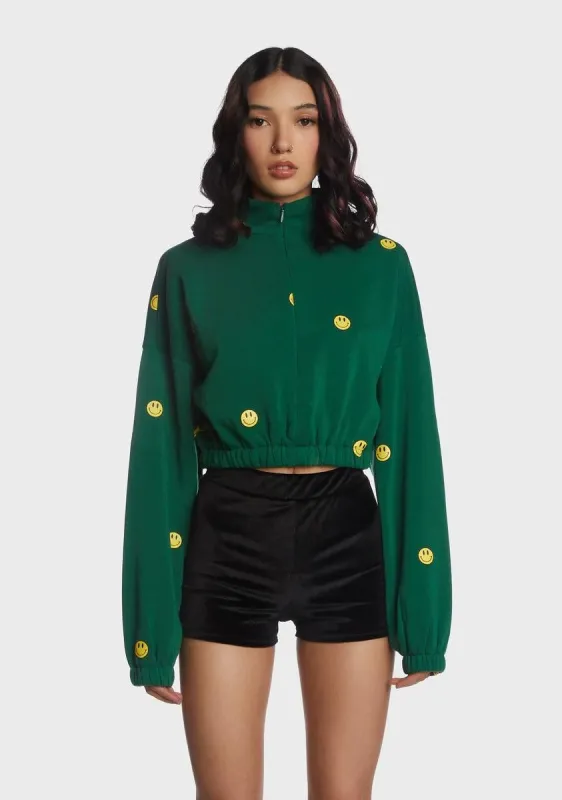 Happy Daze Half-Zip Pullover sold by Dolls Kill