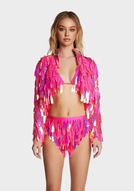 Pink Angel Dust Sequin Jacket sold by Dolls Kill
