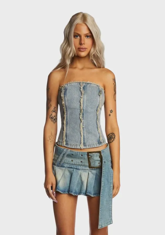 For The Weekend Denim Corset sold by Dolls Kill