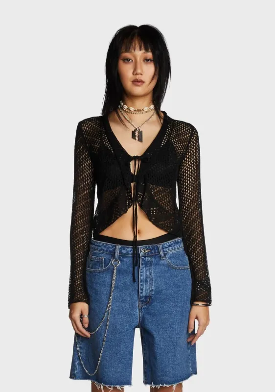 Act Fast Front Tie Top sold by Dolls Kill