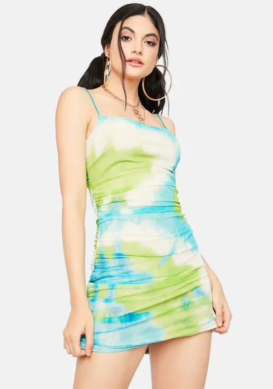 Sea Get My Permission Tie Dye Mini Dress sold by Dolls Kill