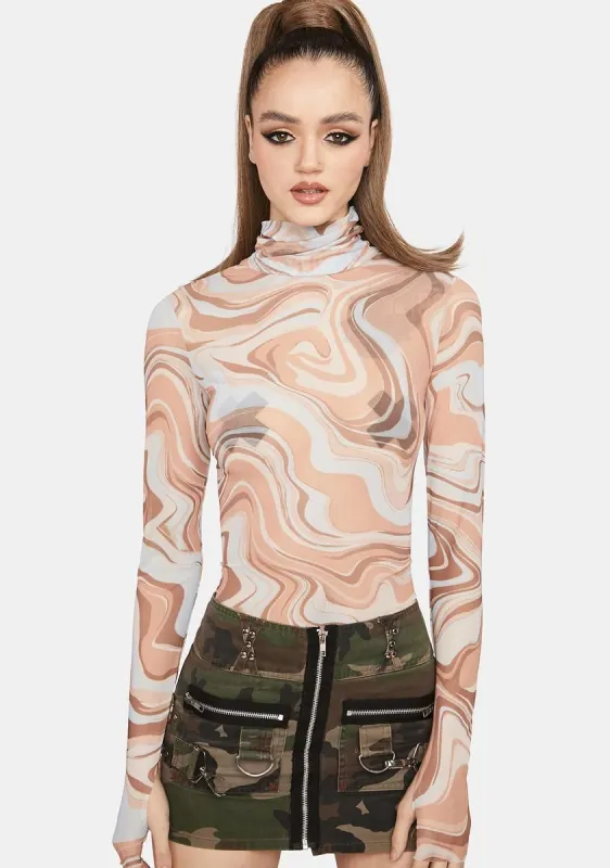 Zadie Power Mesh Turtleneck Top sold by Dolls Kill