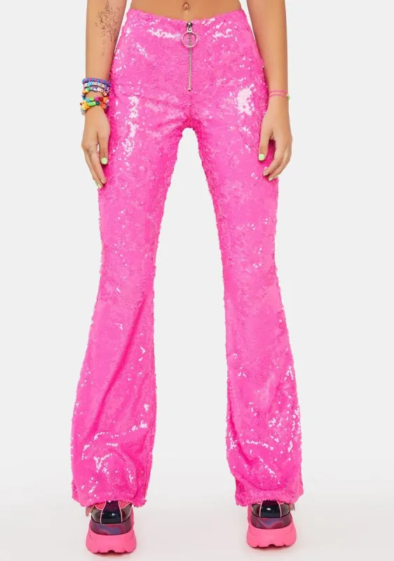Sweet Infinity Dream Sequin Flares sold by Dolls Kill