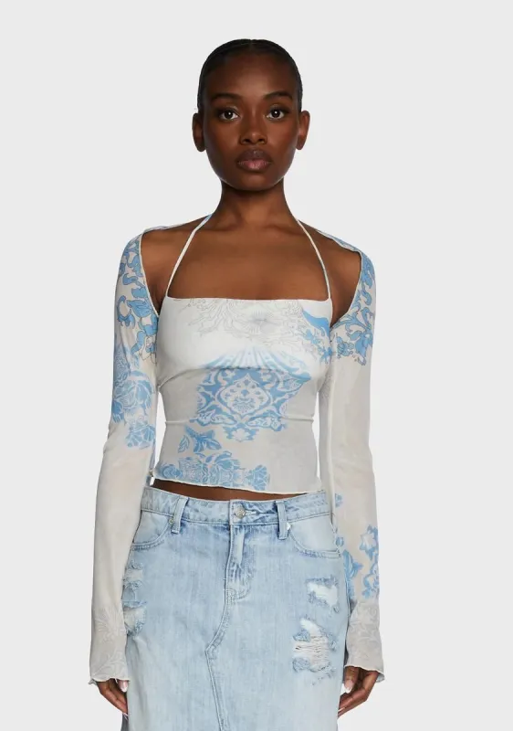 The Place To Be Top And Shrug sold by Dolls Kill