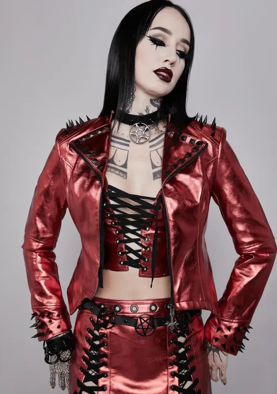 Blood Moon Rising Moto Jacket sold by Dolls Kill