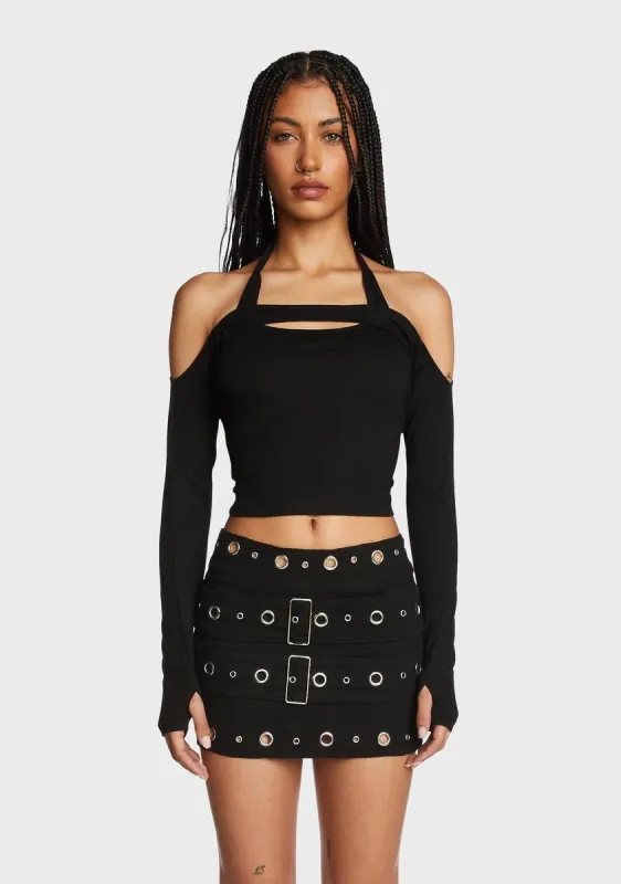 Tansy Off The Shoulder Halter Top sold by Dolls Kill