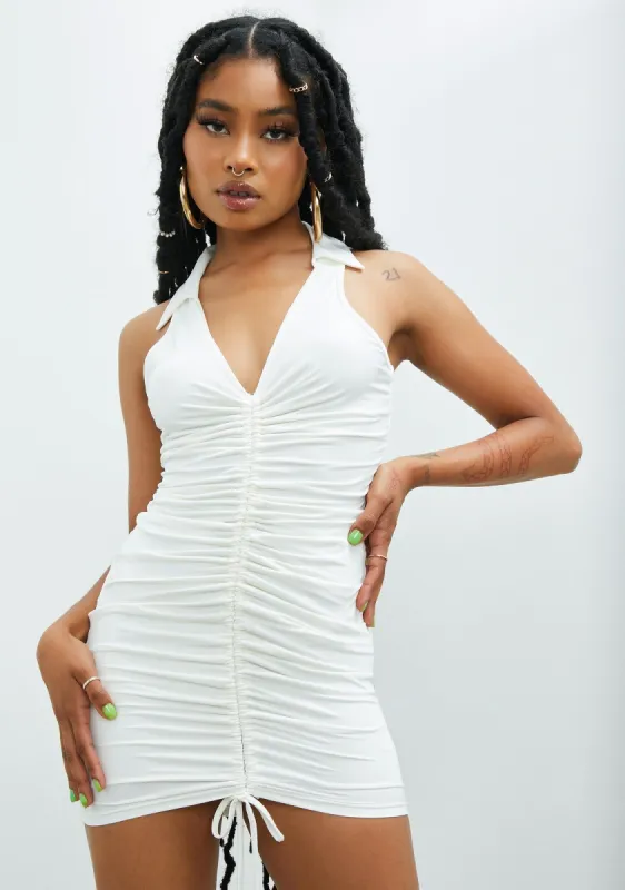 Pure Midnight Rose Ruched Bodycon Dress sold by Dolls Kill
