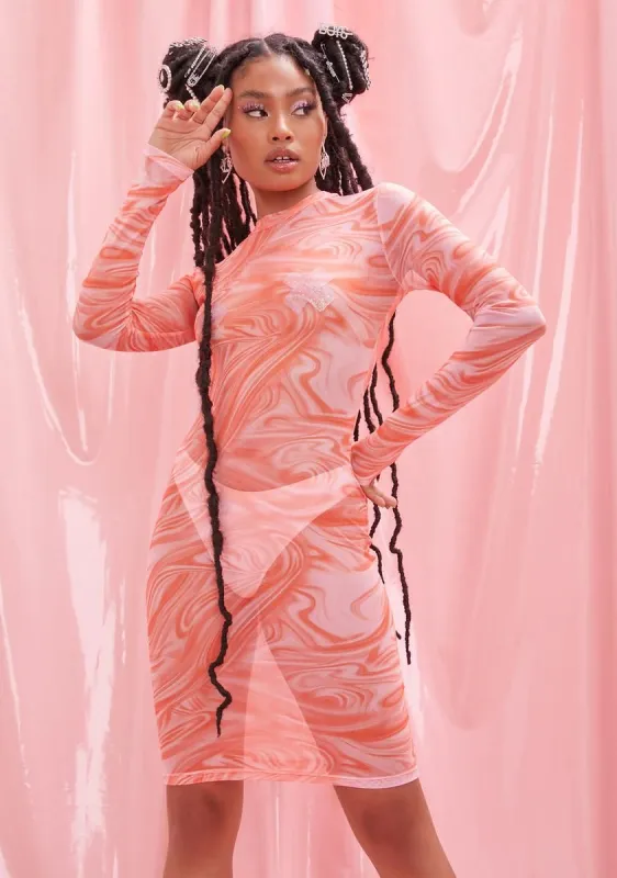 Alert The Press Marble Dress sold by Dolls Kill