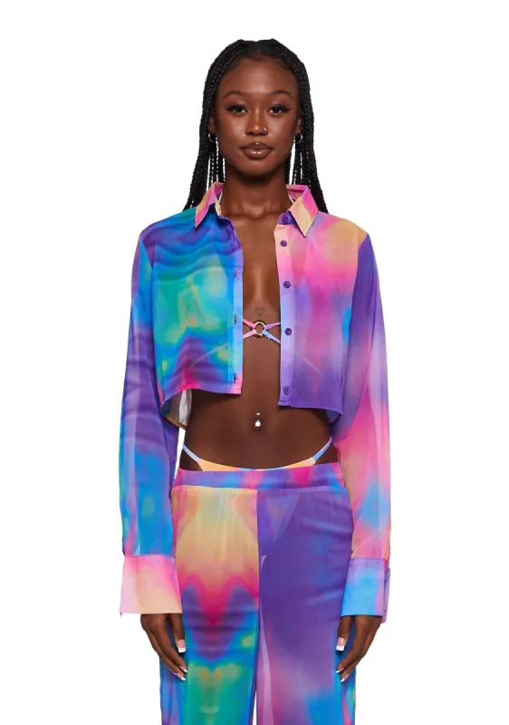 Psychedelic Print Beach Shirt sold by Dolls Kill