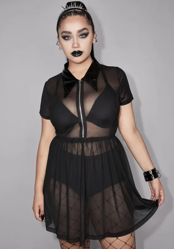 Plus Darker Harmonies Mesh Dress sold by Dolls Kill