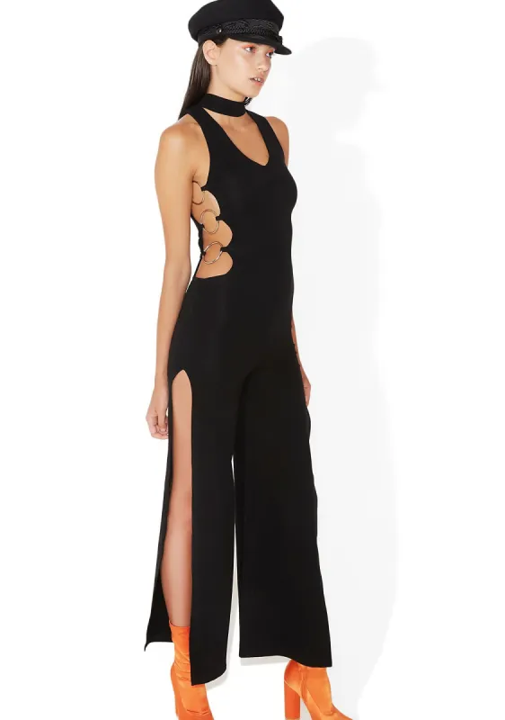 Ladies Night Cut-Out Jumpsuit sold by Dolls Kill