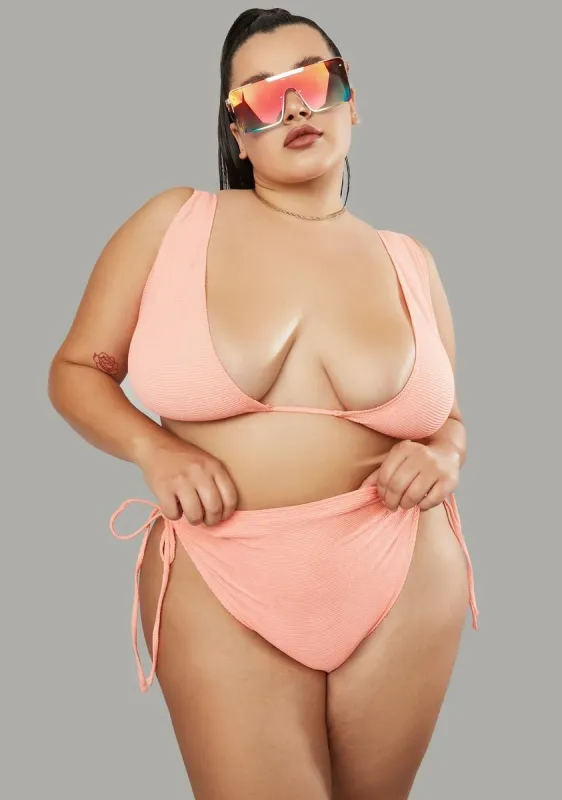 Plus Peachy Vice High Rise Bikini Set sold by Dolls Kill