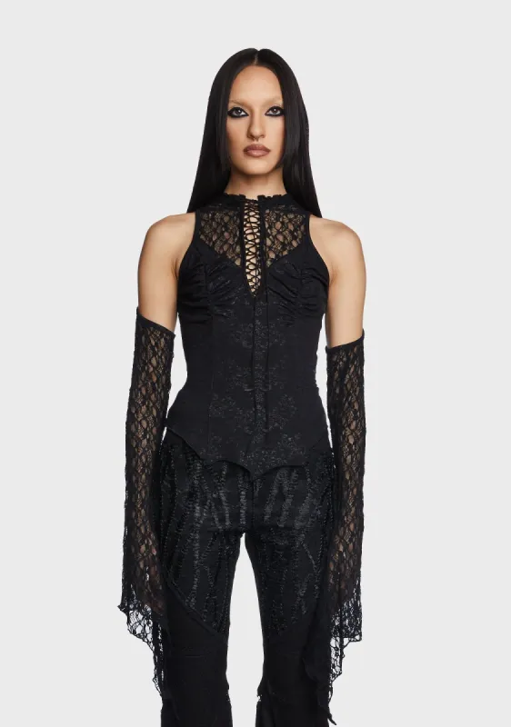Goth Sexy Lace Shirt sold by Dolls Kill