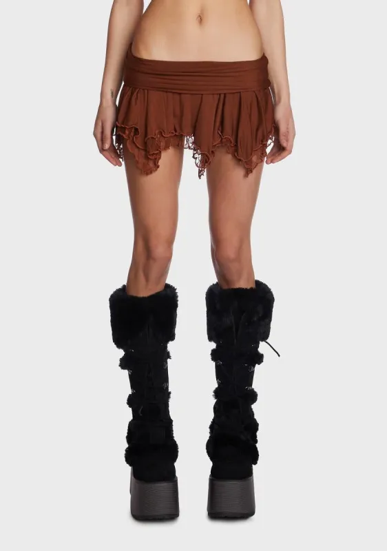 Tales Of Fantasy Mini Skirt - Brown sold by Dolls Kill