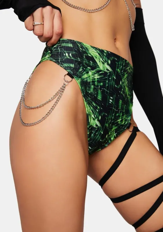 Cyber Grid High Waist Bottoms sold by Dolls Kill