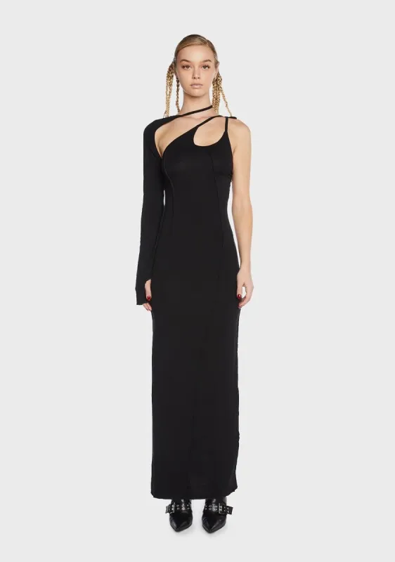 Black Cut-Out Cami Maxi Dress sold by Dolls Kill