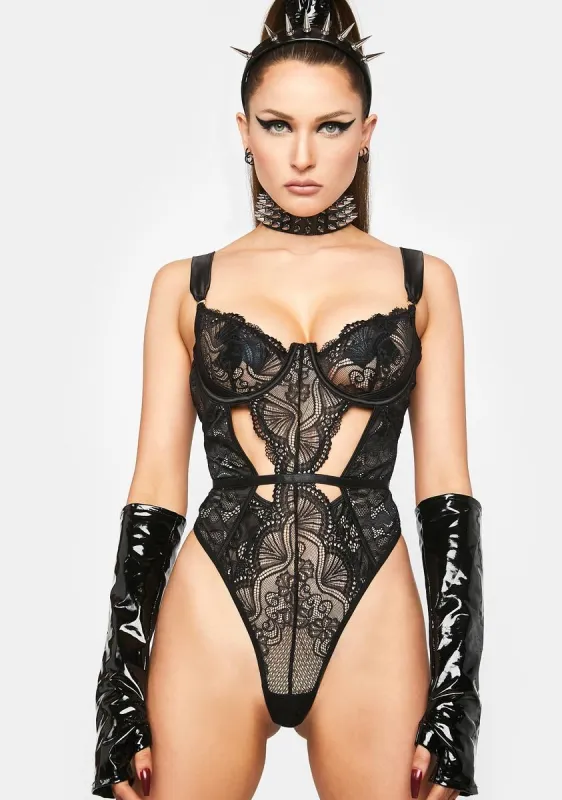 Gabrielle Satin And Lace Teddy sold by Dolls Kill